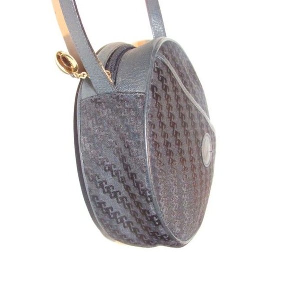 Gucci Vintage Navy Blue Canteen Style Dark Diagonal Square Print Canvas - Picture 3 of 12